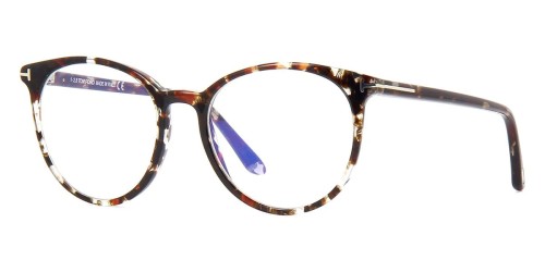 Tom Ford TF5575-B - 055 - 51 - AVEC DES VERRES À FILTRE ANTI LUMIÈRE BLEU-VIOLET Cadres optiques Havane Rond