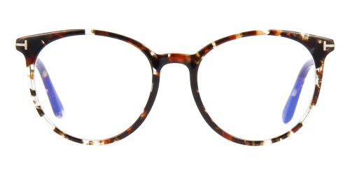 Tom Ford TF5575-B - 055 - 51 - AVEC DES VERRES À FILTRE ANTI LUMIÈRE BLEU-VIOLET Cadres optiques Havane Rond