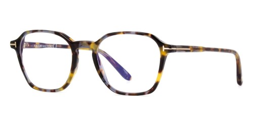 Tom Ford TF5804-B - 055 - 50 - AVEC DES VERRES À FILTRE ANTI LUMIÈRE BLEU-VIOLET Cadres optiques Havanna Square