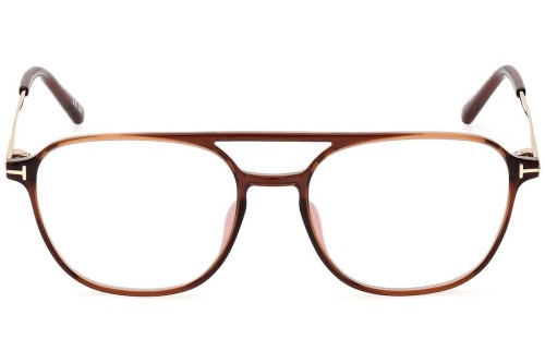 Tom Ford TF5874-B - 048 - 54 - AVEC DES VERRES À FILTRE ANTI LUMIÈRE BLEU-VIOLET Cadres optiques Havane Pilote (Aviateur)