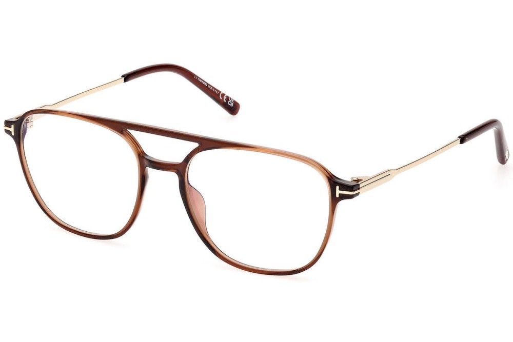 Tom Ford TF5874-B - 048 - 54 - AVEC DES VERRES À FILTRE ANTI LUMIÈRE BLEU-VIOLET Cadres optiques Havane Pilote (Aviateur)