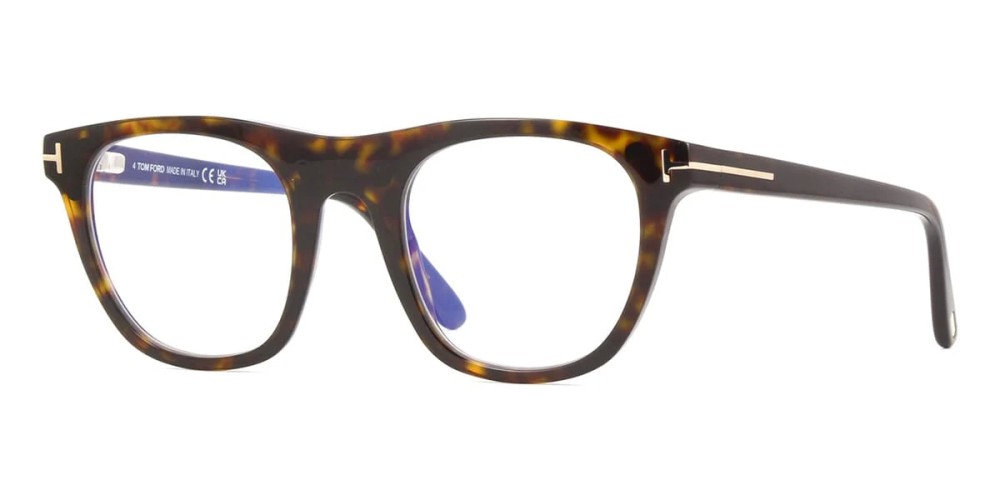 Tom Ford TF5895-B ECO - 052 - 51 - AVEC DES VERRES À FILTRE ANTI LUMIÈRE BLEU-VIOLET Cadres optiques Havane Angulaire