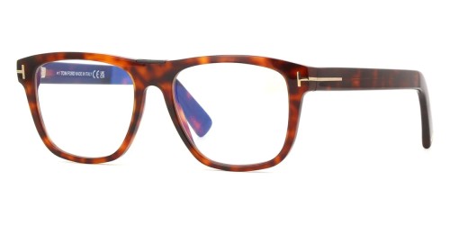 Tom Ford TF5902-B ECO - 054 - 54 - AVEC DES VERRES À FILTRE ANTI LUMIÈRE BLEU-VIOLET Cadres optiques Havane Angulaire