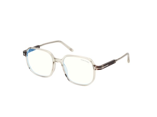 Tom Ford TF5911-B ECO - 093 - 53 - AVEC DES VERRES À FILTRE ANTI LUMIÈRE BLEU-VIOLET Cadres optiques Transparent, Marron Angulaire