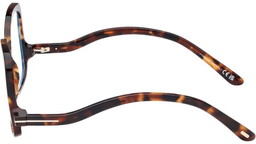 Tom Ford TF5968-B ECO - 052 - 54 - AVEC DES VERRES À FILTRE ANTI LUMIÈRE BLEU-VIOLET Cadres optiques Havane Angulaire