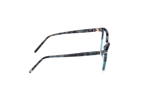 Tom Ford TF5989-F-B - 055 - 55 - AVEC DES VERRES À FILTRE ANTI LUMIÈRE BLEU-VIOLET Cadres optiques Noir, Bleu, À motifs Angulaire