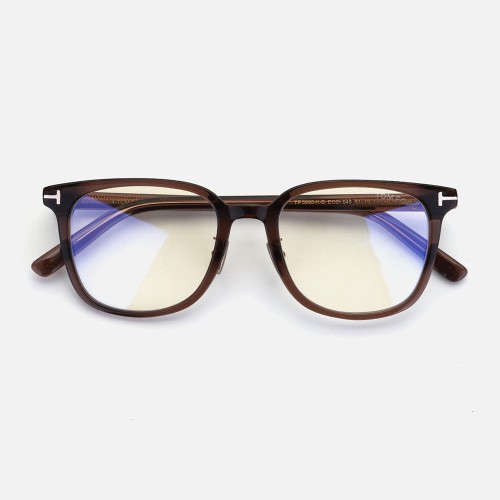 Tom Ford TF5998-K-B ECO - 045 - 51 - AVEC DES VERRES À FILTRE ANTI LUMIÈRE BLEU-VIOLET Cadres optiques Marron Coussin arrondi