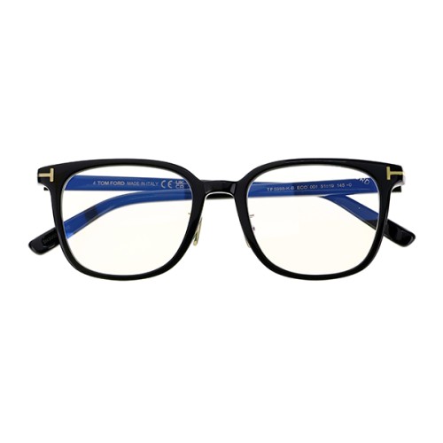 Tom Ford TF5998-K-B ECO - 001 - 51 - AVEC DES VERRES À FILTRE ANTI LUMIÈRE BLEU-VIOLET Cadres optiques Noir Coussin arrondi