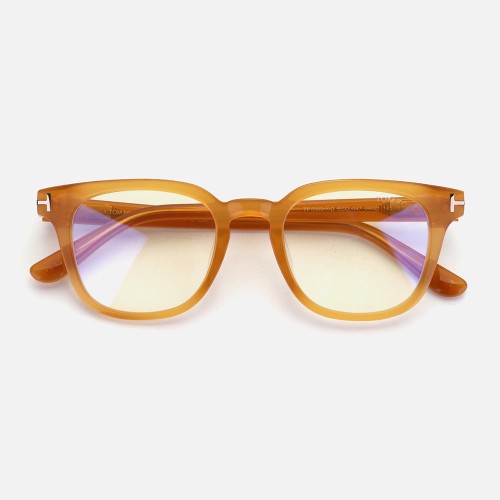 Tom Ford TF5999-K-B ECO 49 - 047 - 49 - AVEC DES VERRES À FILTRE ANTI LUMIÈRE BLEU-VIOLET Cadres optiques Marron Angulaire