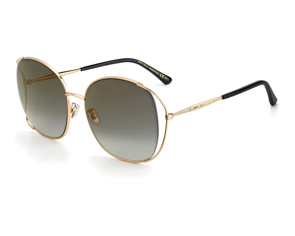 Jimmy Choo TINKA/G/SK - 000FQ - 61 Lunettes de soleil Or, Noir Coussin arrondi