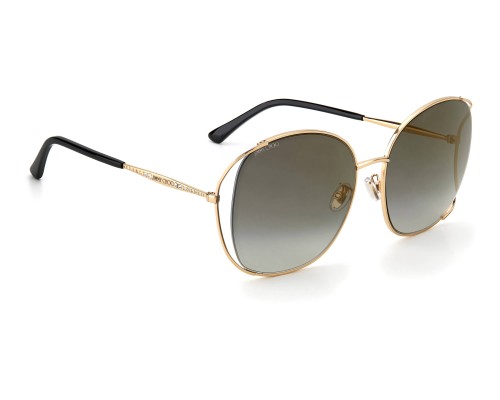 Jimmy Choo TINKA/G/SK - 000FQ - 61 Lunettes de soleil Or, Noir Coussin arrondi