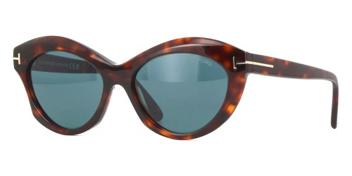 Tom Ford FT1111 TONI - 54V - 55 Lunettes de soleil Havane Œil de chat