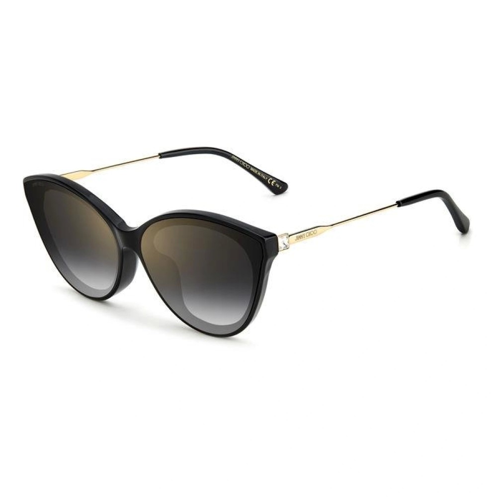 Jimmy Choo VIC/F/SK - 807FQ - 64 Lunettes de soleil Or, Noir Œil de chat