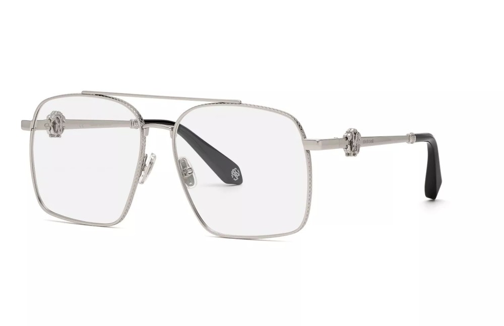 Roberto Cavalli VRC028 - 0579 - 58 Cadres optiques Argent, Noir Pilote (Aviateur)