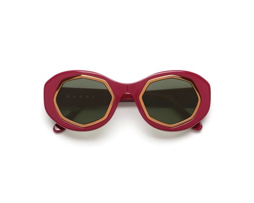 Marni XQB Mount Bromo Bordeaux - 52 Lunettes de soleil Bordeaux Ovale