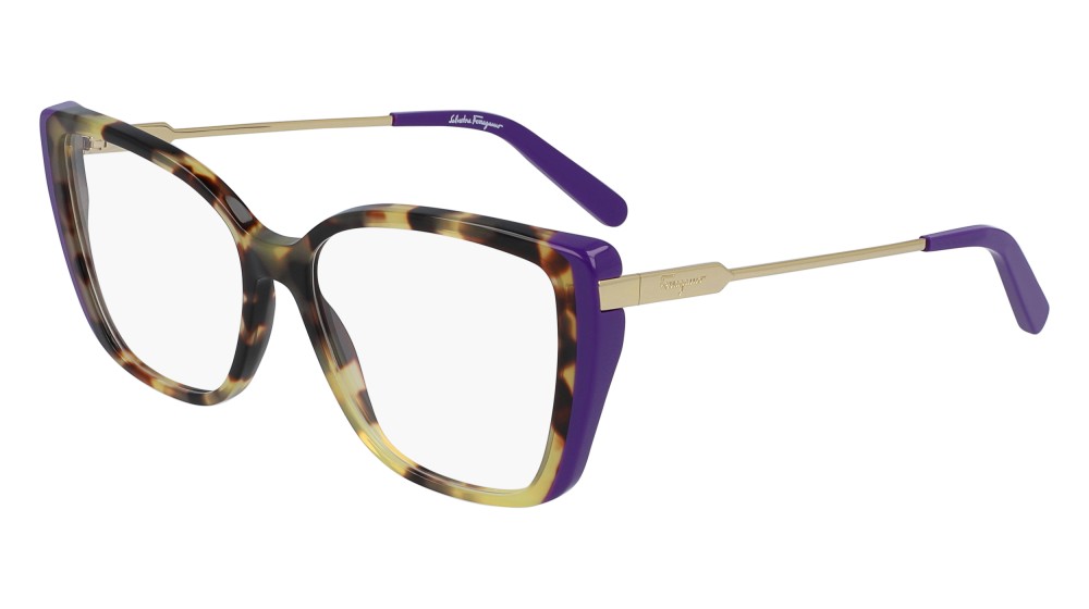 Salvatore Ferragamo SF2850 - 285 - 54 Cadres optiques Havane, Bleu, Beige Coussin arrondi