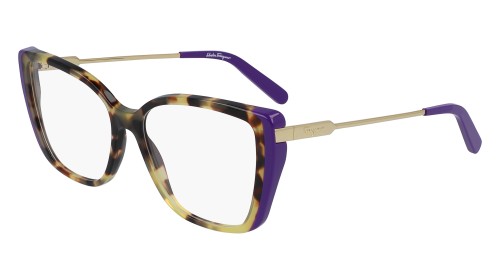 Salvatore Ferragamo SF2850 - 285 - 54 Cadres optiques Havane, Bleu, Beige Coussin arrondi