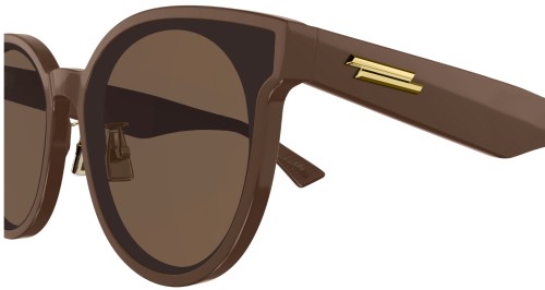 Bottega Veneta BV0304SK - 005 - 66 Lunettes de soleil Marron Coussin arrondi