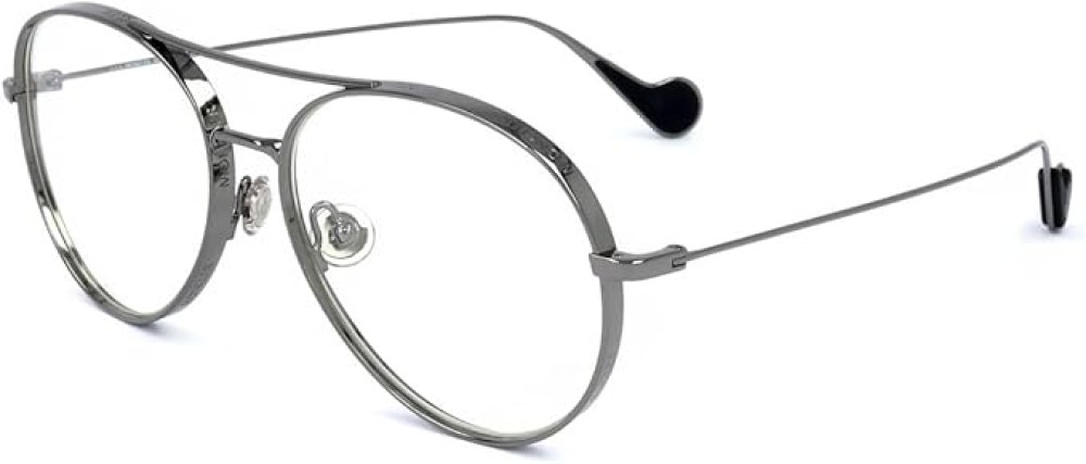 Moncler ML0121 - 008 - 57 Lunettes de soleil Argent, Gris Pilote (Aviateur)