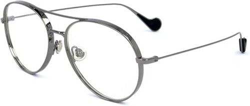 Moncler ML0121 - 008 - 57 Lunettes de soleil Argent, Gris Pilote (Aviateur)