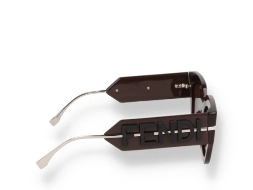 Fendi FE40097F - 52E - 51 Lunettes de soleil Havane, Or Œil de chat