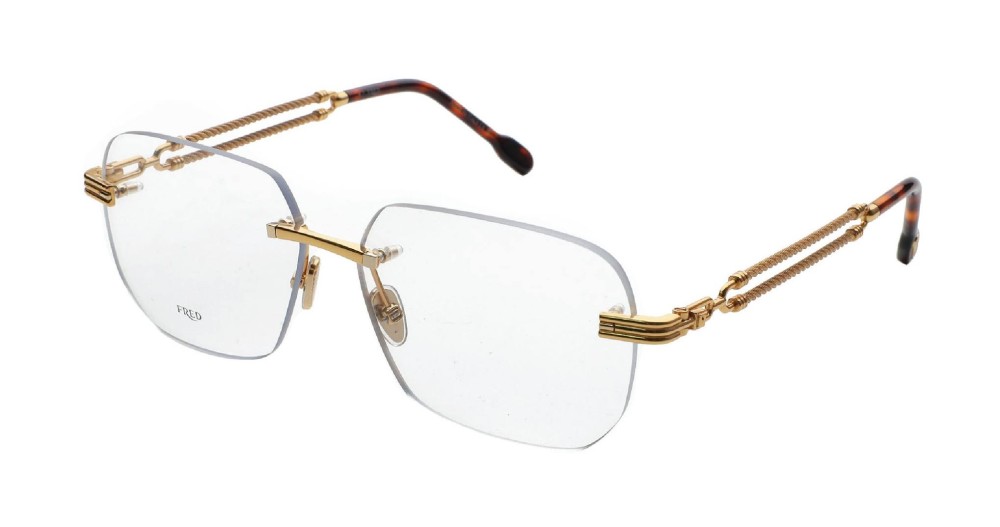 Fred FG50074U - 030 - 57 Cadres optiques Or, Havane Angulaire