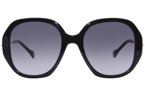 Carolina Herrera CH0019/S - 8079O - 54 Lunettes de soleil Noir, Or Ovale