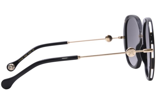 Carolina Herrera CH0019/S - 8079O - 54 Lunettes de soleil Noir, Or Ovale