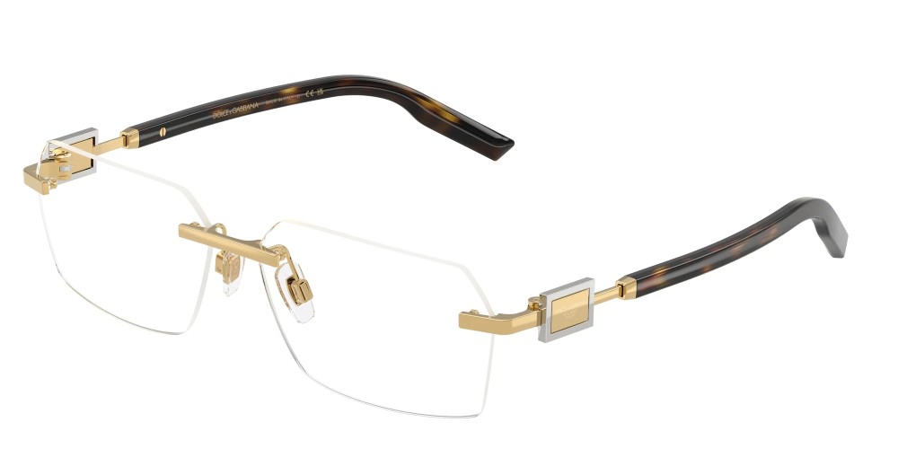 DOLCE & GABBANA DG1361 - ​02 - ​60 Cadres optiques Or, Havane Angulaire