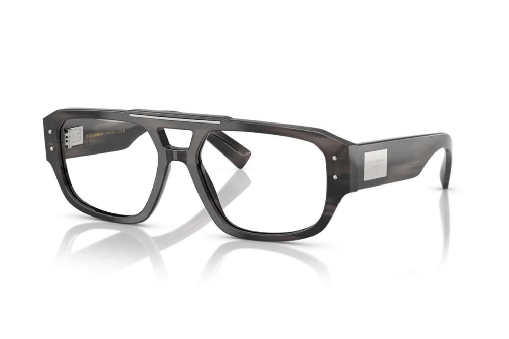 DOLCE & GABBANA DG3406 - ​3440 - ​56 Cadres optiques Noir, Gris, À motifs Pilote (Aviateur)