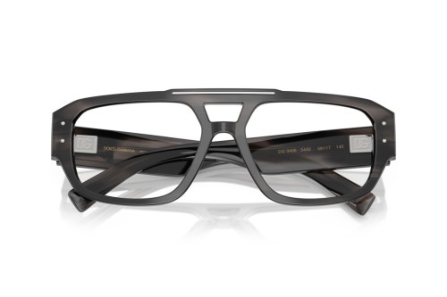 DOLCE & GABBANA DG3406 - ​3440 - ​56 Cadres optiques Noir, Gris, À motifs Pilote (Aviateur)