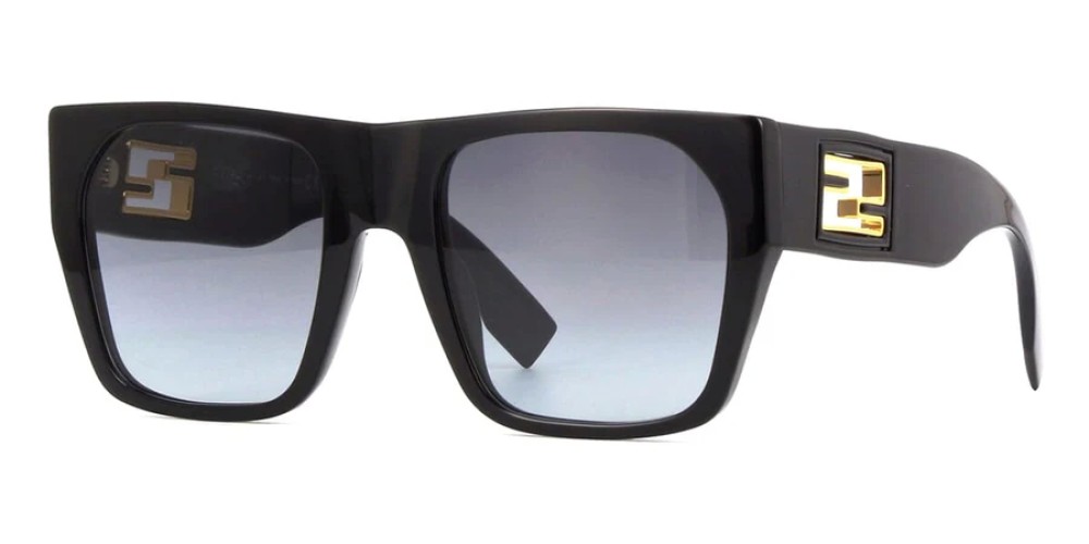 Fendi FE40124F - 01B - 57 Lunettes de soleil Noir Angulaire