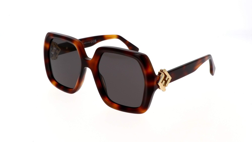 Fendi FE40139F - 53A - 54 Lunettes de soleil Havane Angulaire