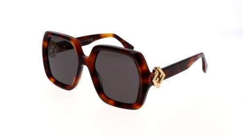 Fendi FE40139F - 53A - 54 Lunettes de soleil Havane Angulaire