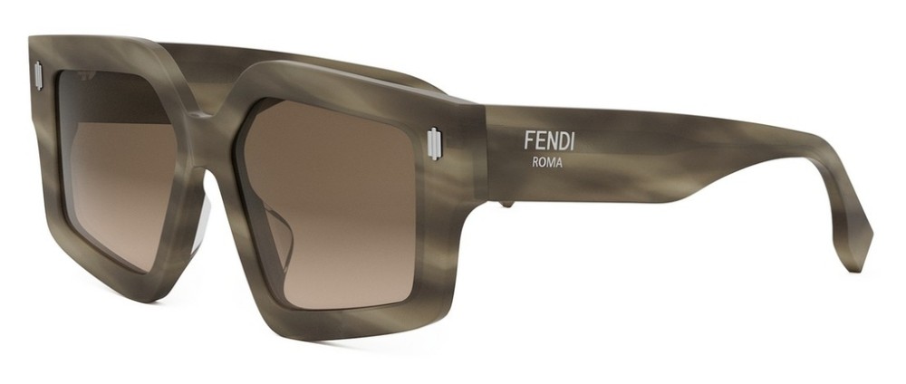 Fendi FE40162F - 50F - 54 Lunettes de soleil Marron, À motifs Angulaire