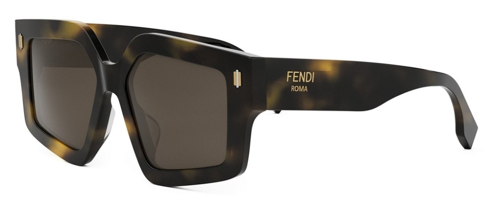 Fendi FE40162F - 52E - 54 Lunettes de soleil Havane foncé Angulaire