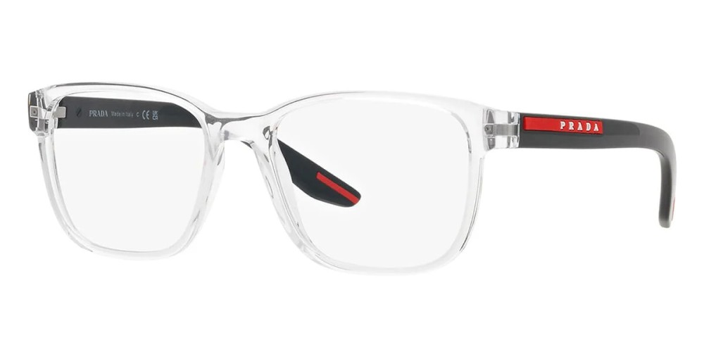 PRADA PS 06PV - 2AZ101 - 57 Cadres optiques Transparent, Noir, Rouge Coussin arrondi