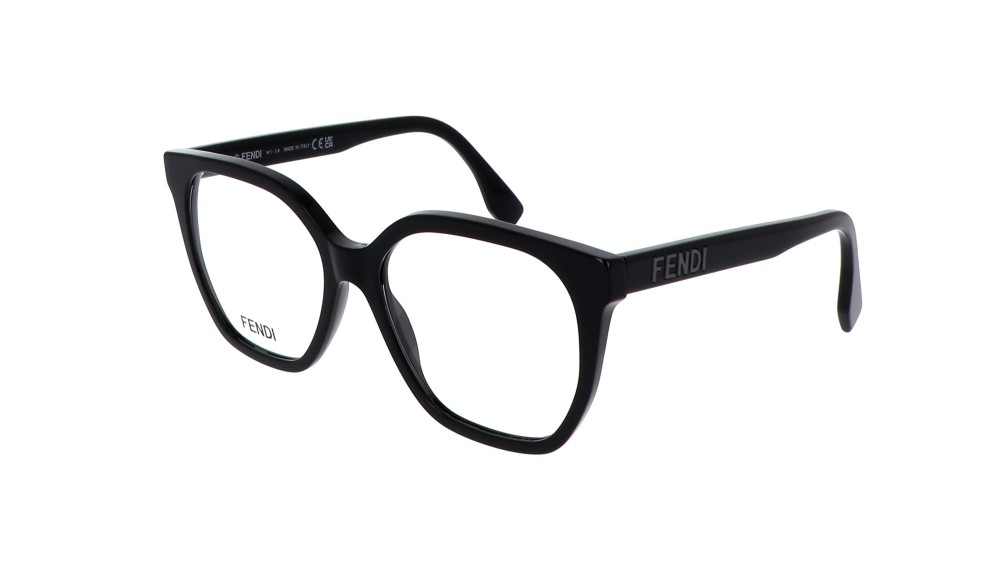 Fendi FE50087I - 001 - 54 Cadres optiques Noir Angulaire