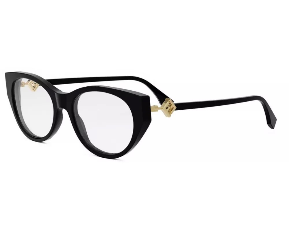 Fendi FE50099I - 001 - 53 Cadres optiques Noir Œil de chat