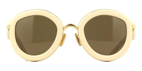 Loewe LW40130U - 25E - 49 Lunettes de soleil Or, Ivoire Coussin arrondi