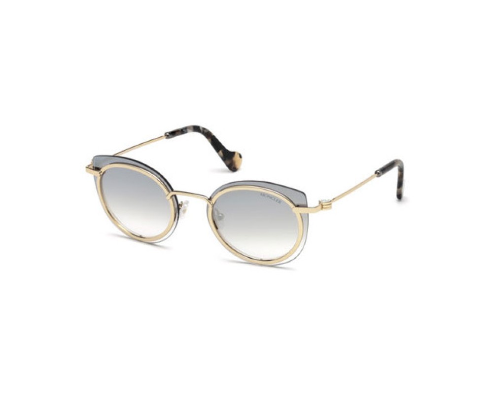 Moncler ML0017 - 28C - 56 Lunettes de soleil Or, Havane Rond