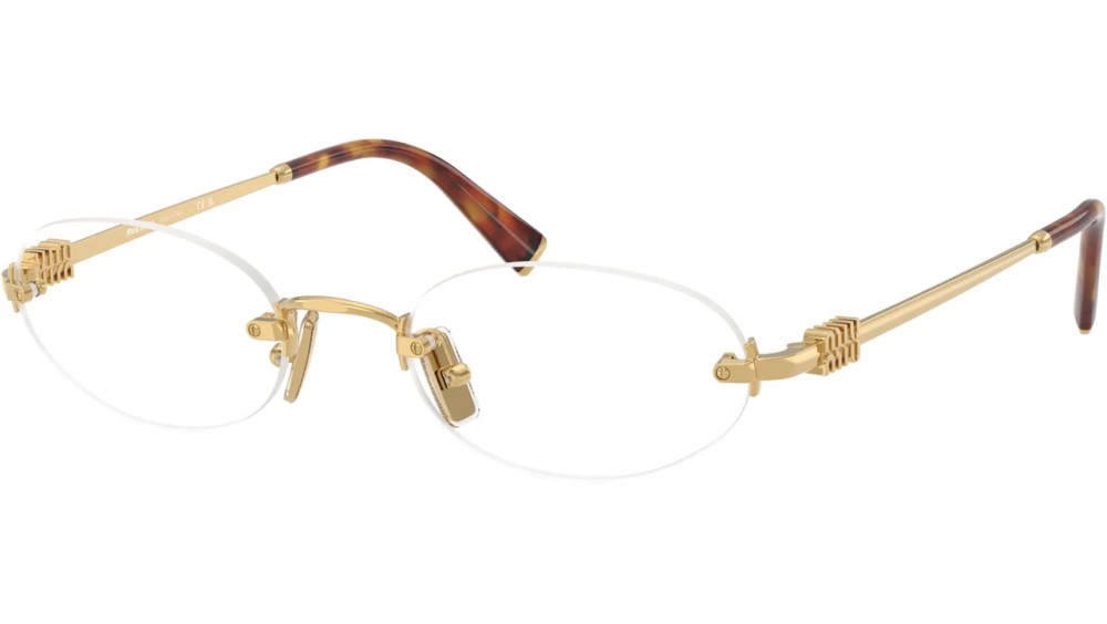 MIU MIU MU 53WV - ​5AK1O1 - ​53 Cadres optiques Or, Havane Ovale