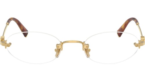 MIU MIU MU 53WV - ​5AK1O1 - ​53 Cadres optiques Or, Havane Ovale