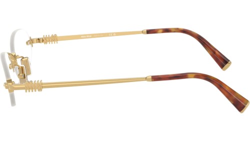 MIU MIU MU 53WV - ​5AK1O1 - ​53 Cadres optiques Or, Havane Ovale
