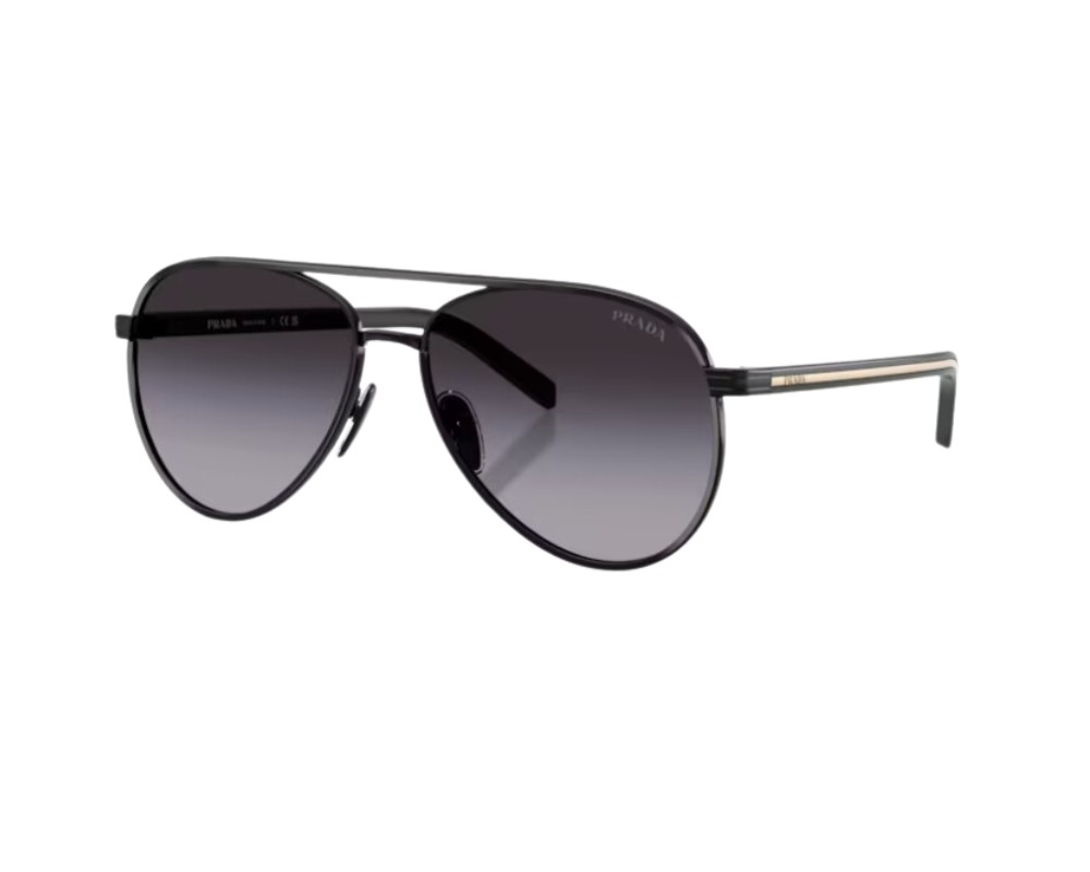 PRADA PR B57S - ​AAV90A - ​59 Lunettes de soleil Noir, Or Pilote (Aviateur)