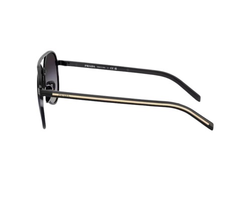 PRADA PR B57S - ​AAV90A - ​59 Lunettes de soleil Noir, Or Pilote (Aviateur)