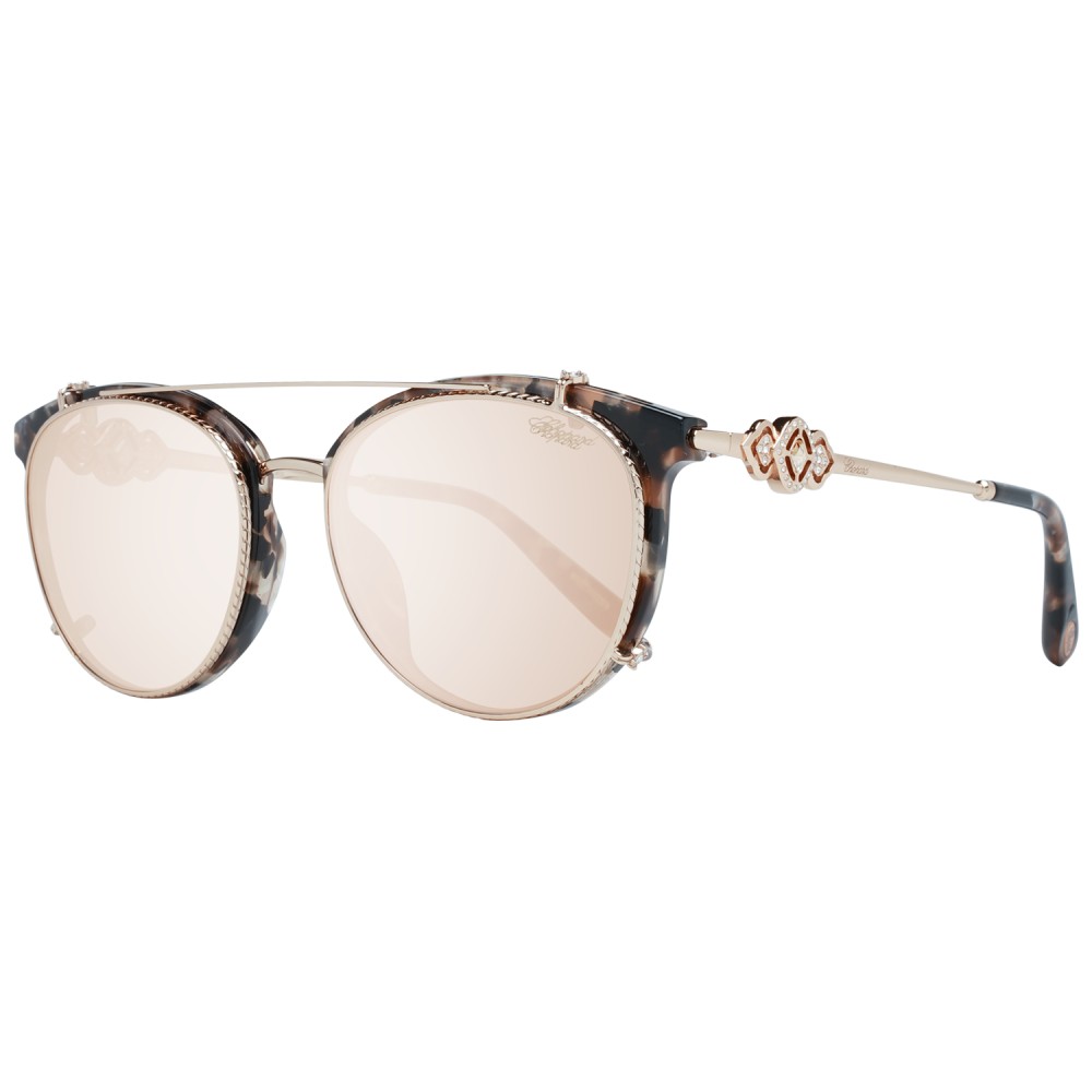 Chopard SCH273S - 0GGH - 53 Lunettes de soleil Havane, Argent Coussin arrondi