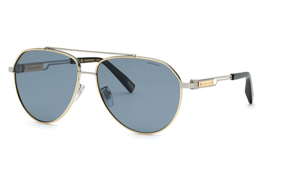 Chopard SCHG63 - 340P - 62 - AVEC DES VERRES POLARISÉS Lunettes de soleil Or, Argent Pilote (Aviateur)