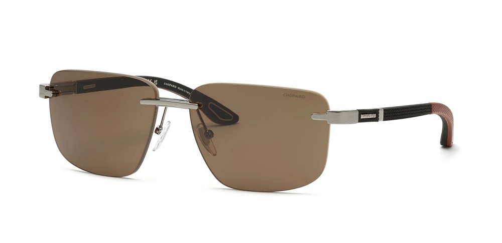 Chopard SCHL22V - 0509 - 61 Lunettes de soleil Argent, Noir Angulaire