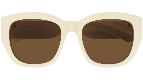 Alexander McQueen AM0451SA - 004 - 55 Lunettes de soleil Beige Angulaire